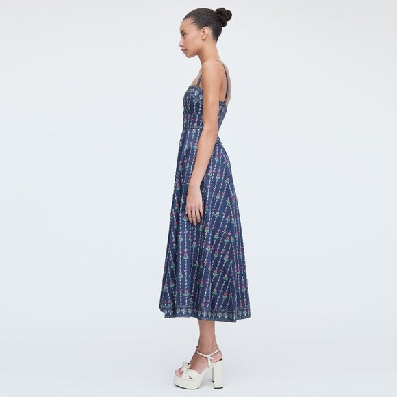 Hill House Home The Margot Dress - Navy Trailing Fern Size S - Picture 3 of 3